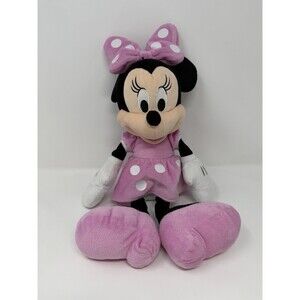 Disney Junior Minnie Mouse 15” Plush Toy by Just Play - Pink Dress White Dots